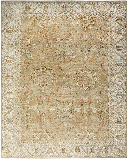 Hands P 4230 Beige Luxury Carpet - 100% Wool, Hand Knotted (14' x 18')