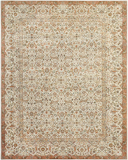 Hands P 4237 Beige Luxury Carpet - 100% Wool, Hand Knotted (9'6" x 14')