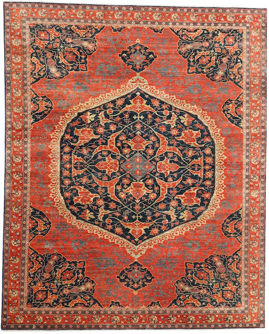 Hands MEDALIAN (P 4397) Red Luxury Carpet - 100% Wool, Hand Knotted (10' x 14')