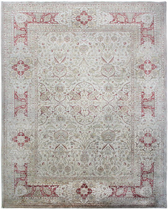 Hands P 25037 Beige Red Luxury Carpet - 100% Wool, Hand Knotted (10' x 14'6'')