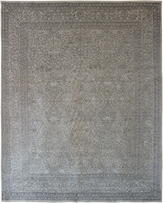 Hands P 2760 Cream Luxury Carpet - Wool & Botanical Silk, Hand Knotted (8' x 10')