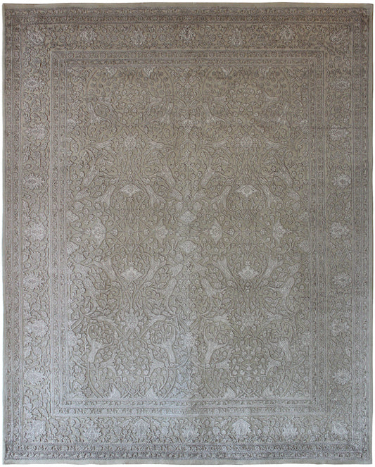 Hands P 2761 Cream Luxury Carpet - Wool & Botanical Silk, Hand Knotted (8' x 10')