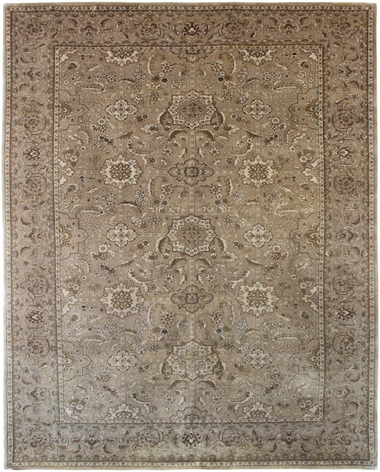 Hands P 31129 Beige Luxury Carpet - 100% Wool, Hand Knotted (6'6" x 9'6")