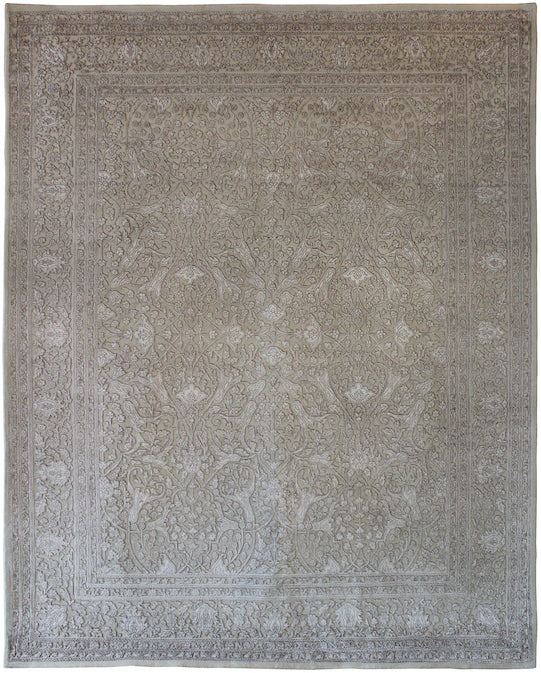 Hands P 3426 Cream Luxury Carpet - Wool & Botanical Silk, Hand Knotted (8' x 10')