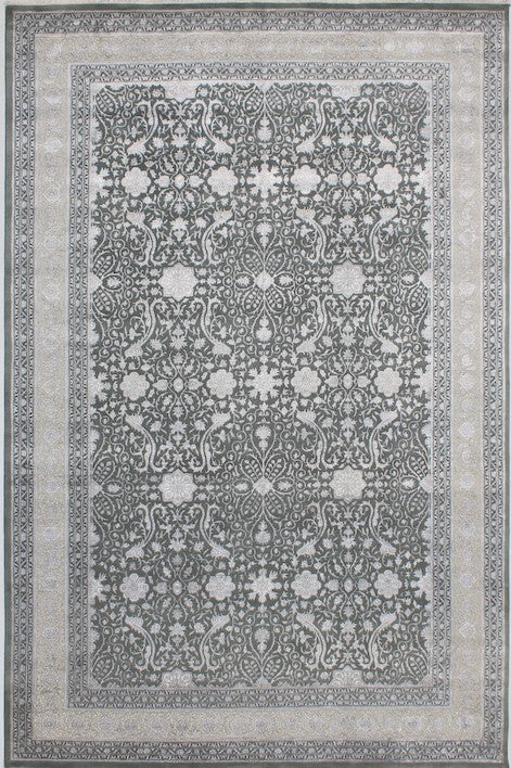 Hands P 4759 Grey Silver Luxury Carpet - Wool & Botanical Silk, Hand Knotted (12' x 15')