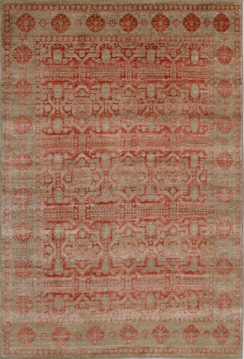 Hands P 4764 Red Luxury Carpet - Wool & Bamboo Silk, Hand Knotted (9' x 12')