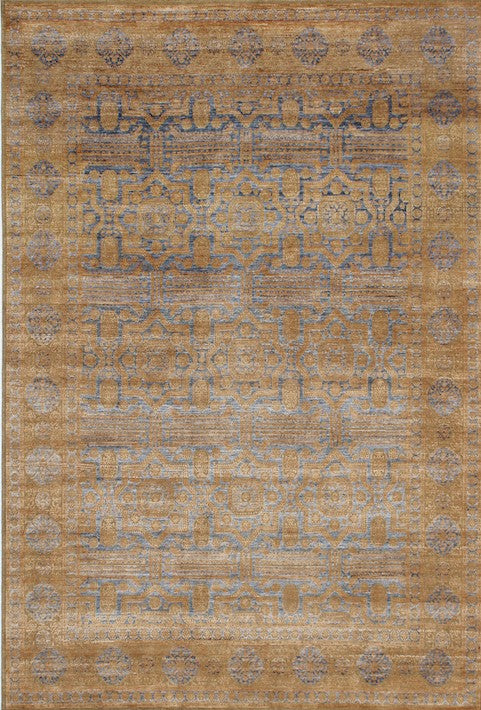 Hands P 4765 Gold Luxury Carpet - Wool & Bamboo Silk, Hand Knotted (9' x 12')